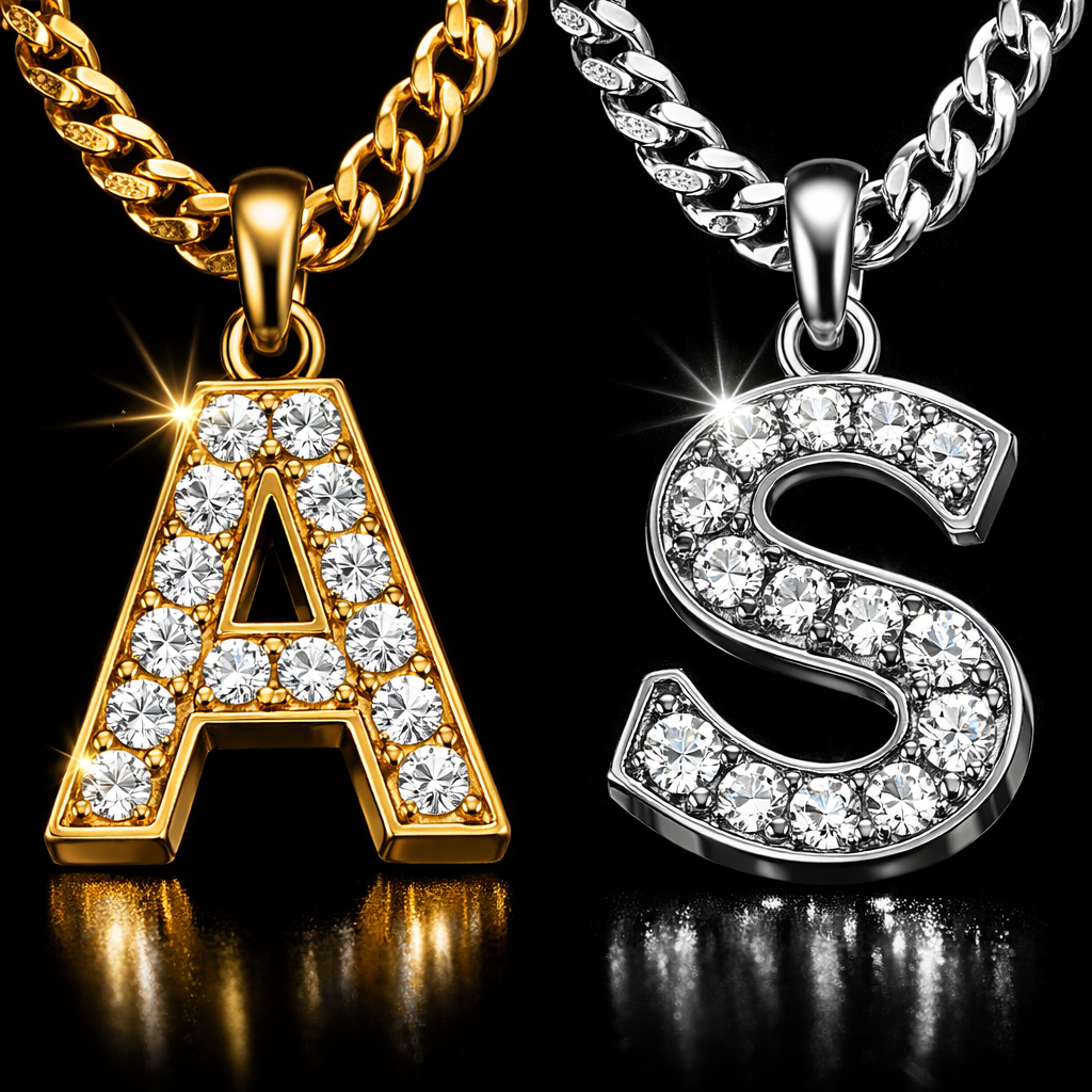 Letter Pendant Necklace - close-up