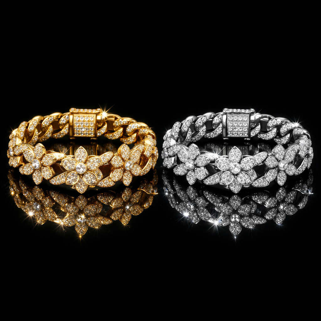 Iced Flower Link Bracelet