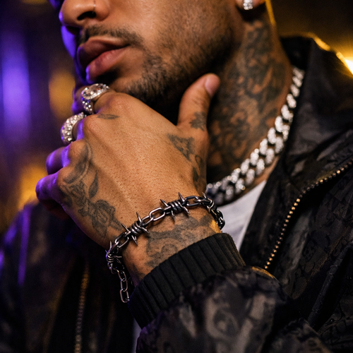 Barbed Wire Chain Bracelet - lifestyle