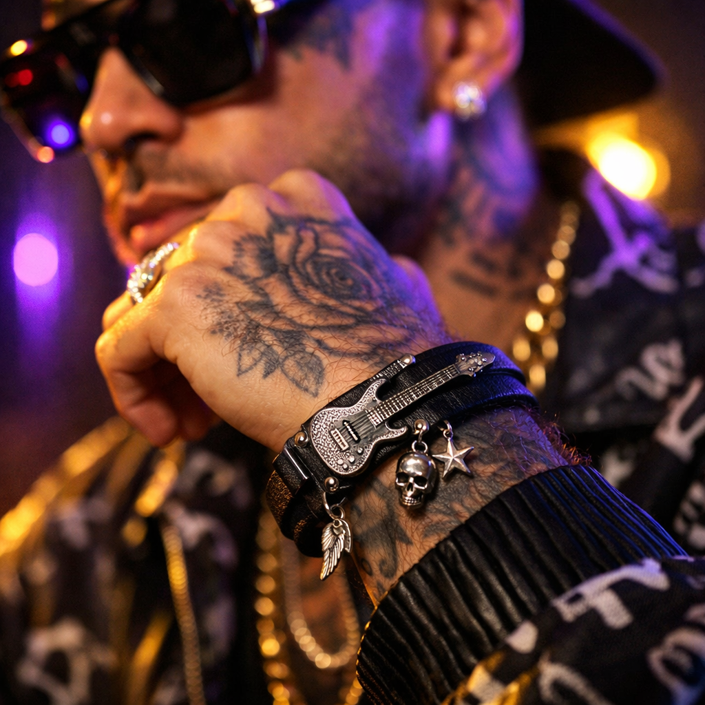 Guitar Leather Bracelet - lifestyle
