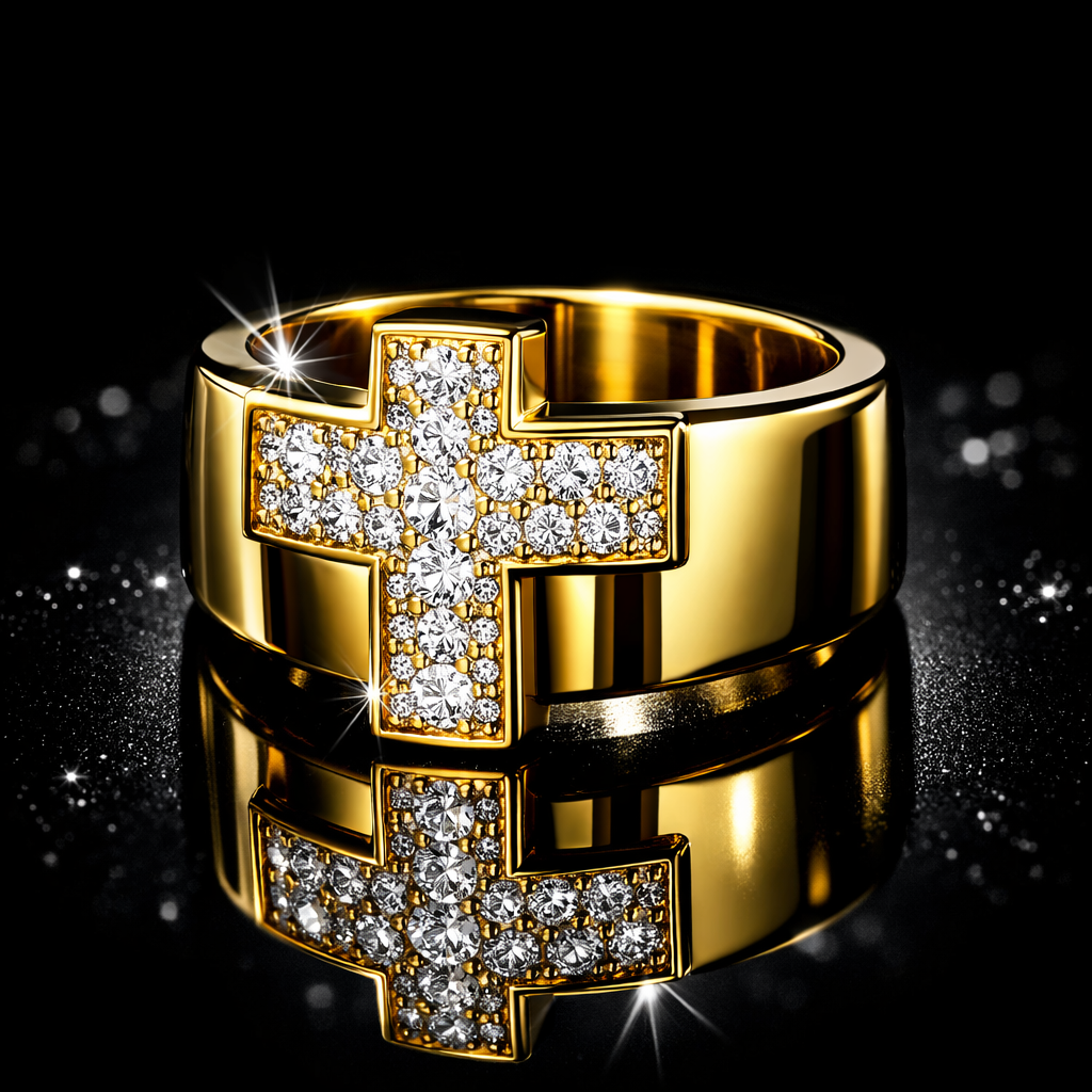 Stainless Steel Cross Ring