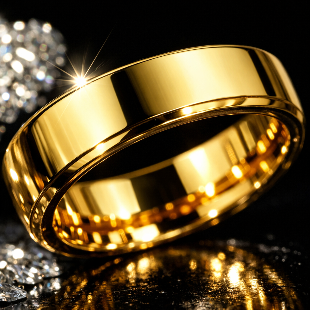 14K Gold-Plated Stainless Steel Ring - close-up