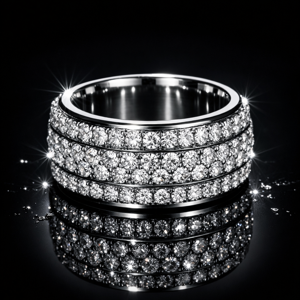 Iced Stainless Steel Ring