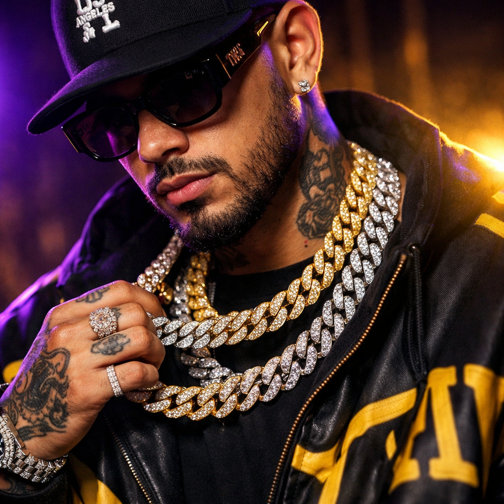 Iced Cuban Link Chain Necklace - lifestyle