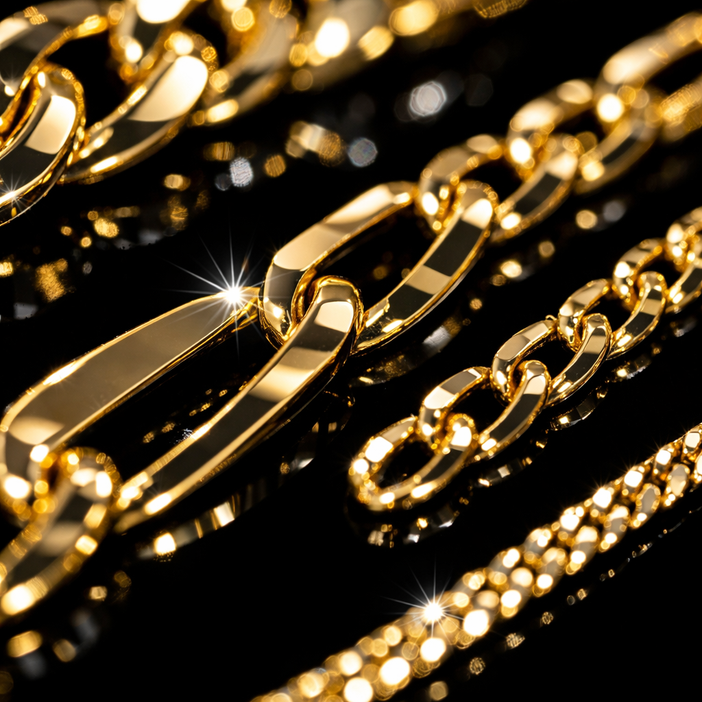 Gold-Plated Figaro Chain - close-up