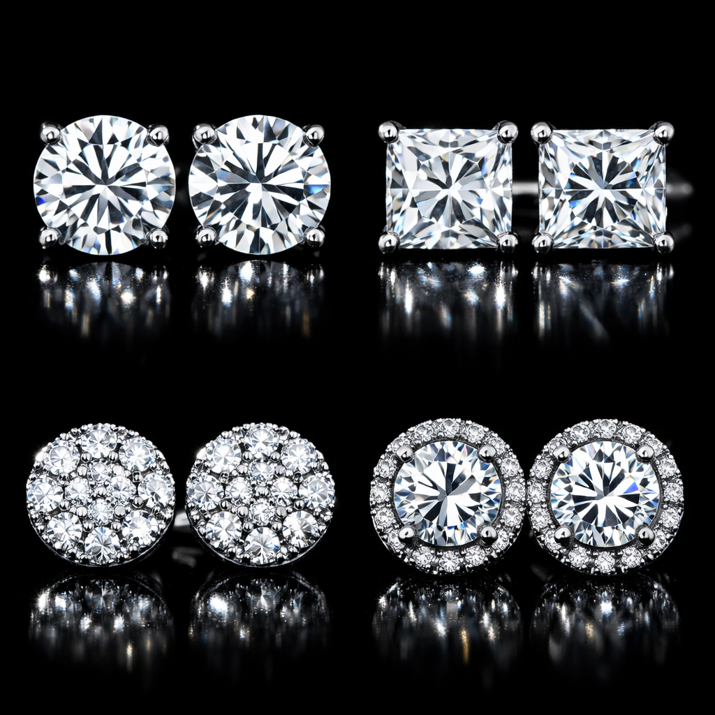 Iced Stud Earrings - close-up