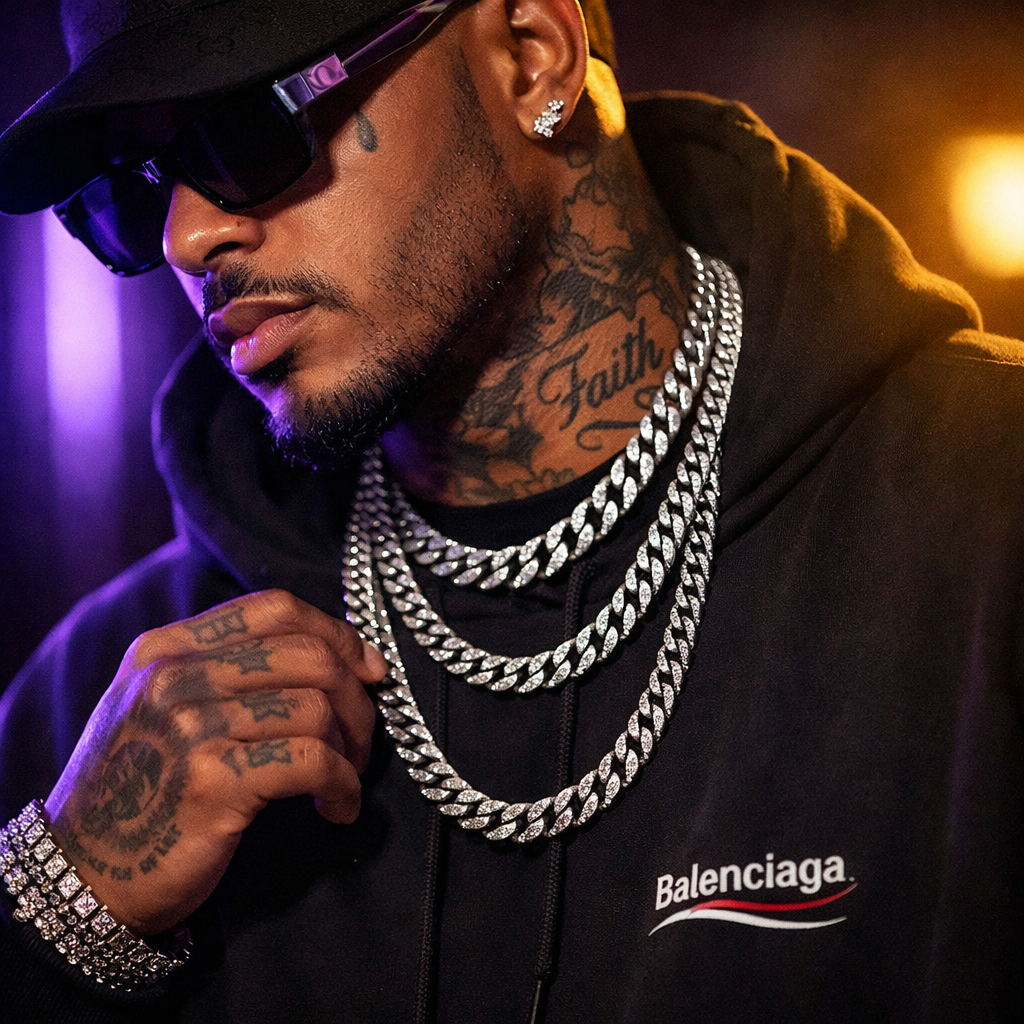 Stainless Steel Cuban Chain - lifestyle