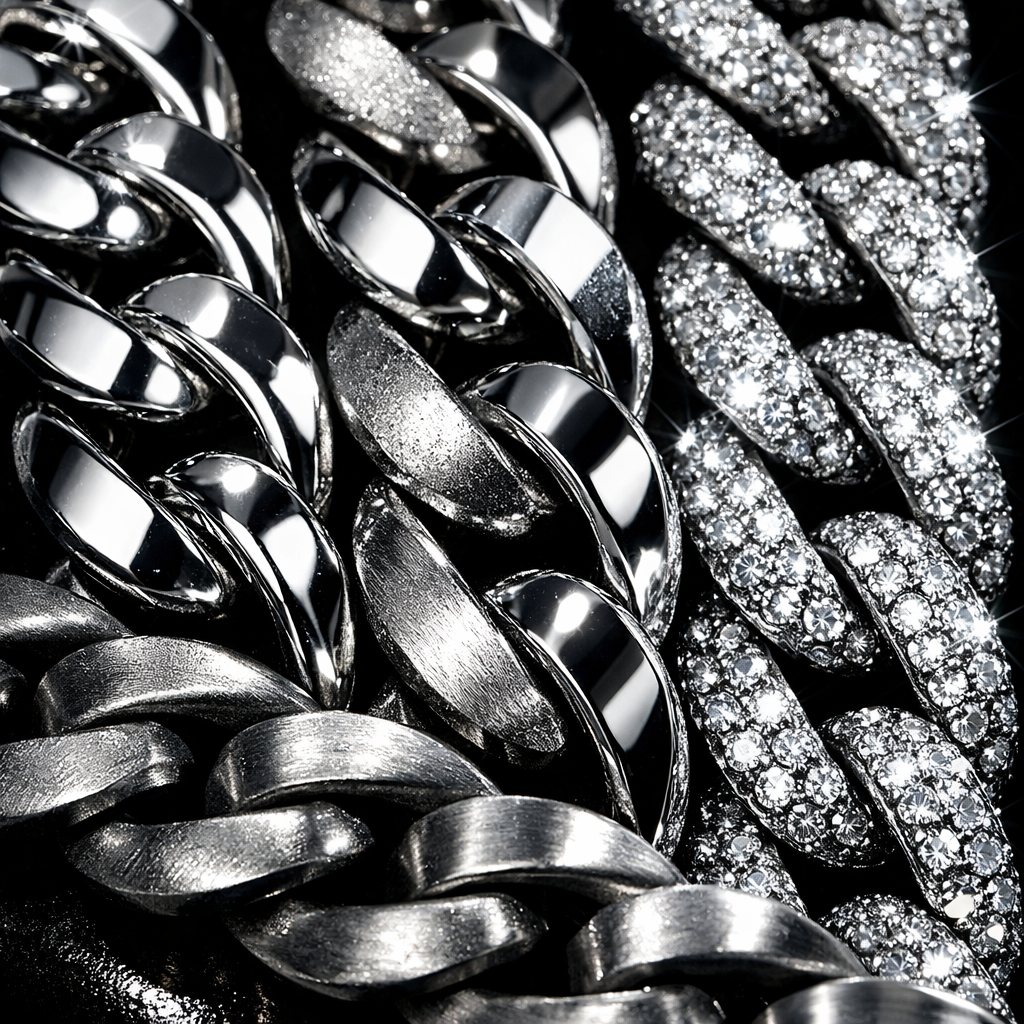 Stainless Steel Cuban Chain - close-up