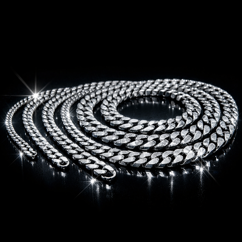 Flat Cuban Chain - Stainless Steel by the Meter