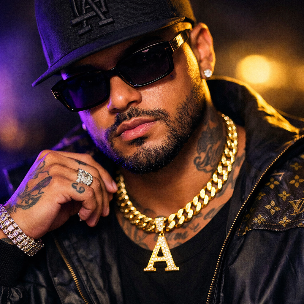 Initial Cuban Chain Necklace - lifestyle