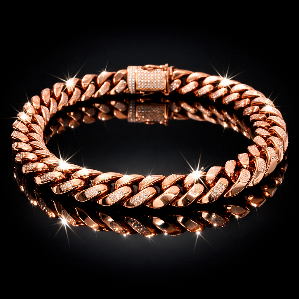 Rose Gold Stainless Steel Cuban Chain