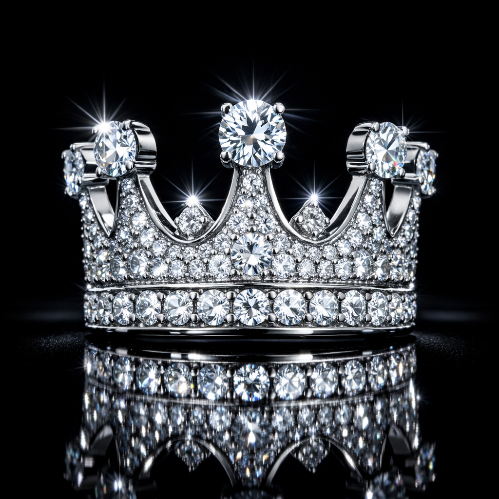 Moissanite Crown Ring