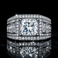 Moissanite Sterling Silver Men's Ring