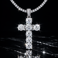 Moissanite Round Cross Necklace