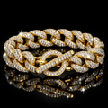 Gold Bling Rhinestone Link Bracelet