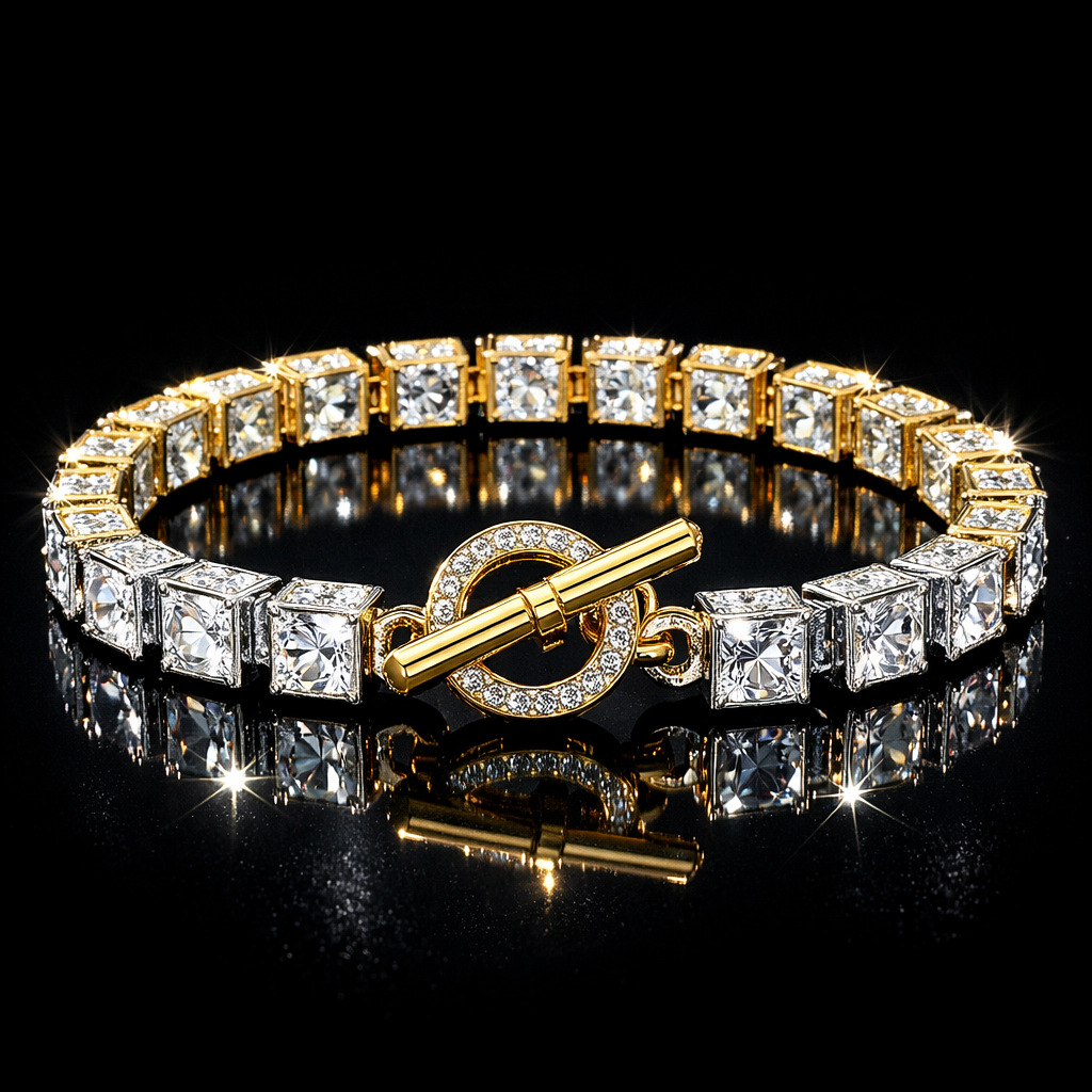Cubic Zirconia Geometric Bracelet