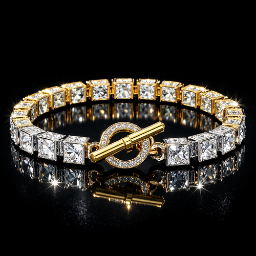 Cubic Zirconia Geometric Bracelet