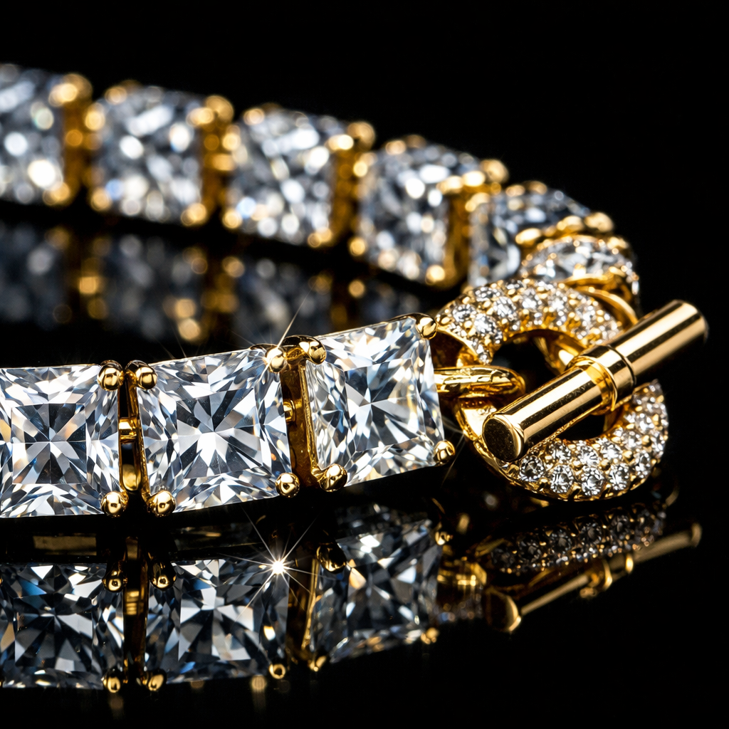 Cubic Zirconia Geometric Bracelet - close-up