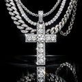 Moissanite Cross Pendant Necklace