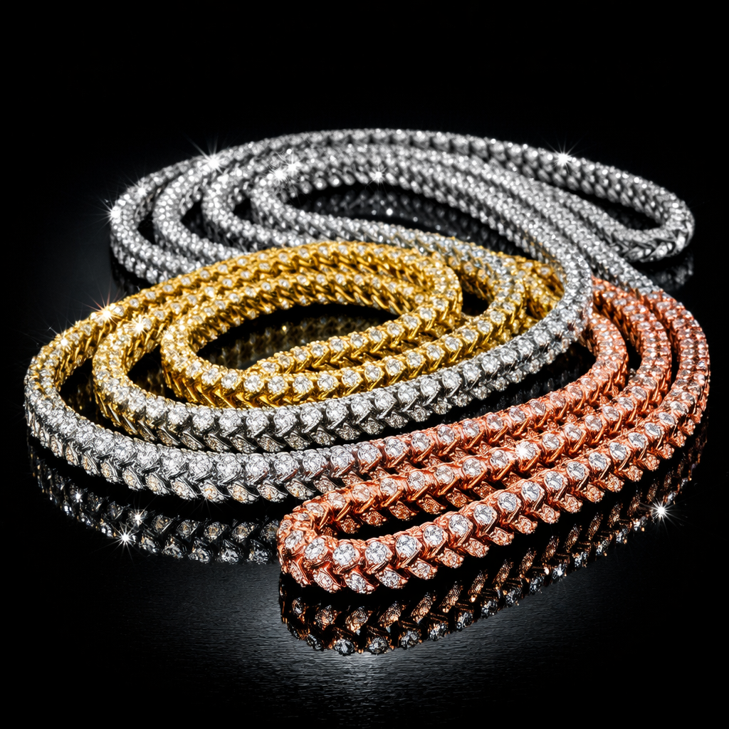 Moissanite Franco Link Chain
