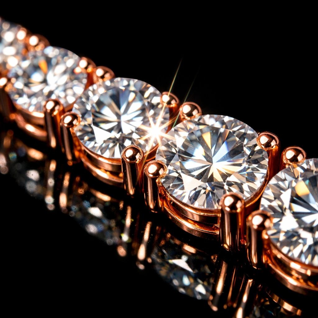Moissanite Tennis Chain Necklace - close-up
