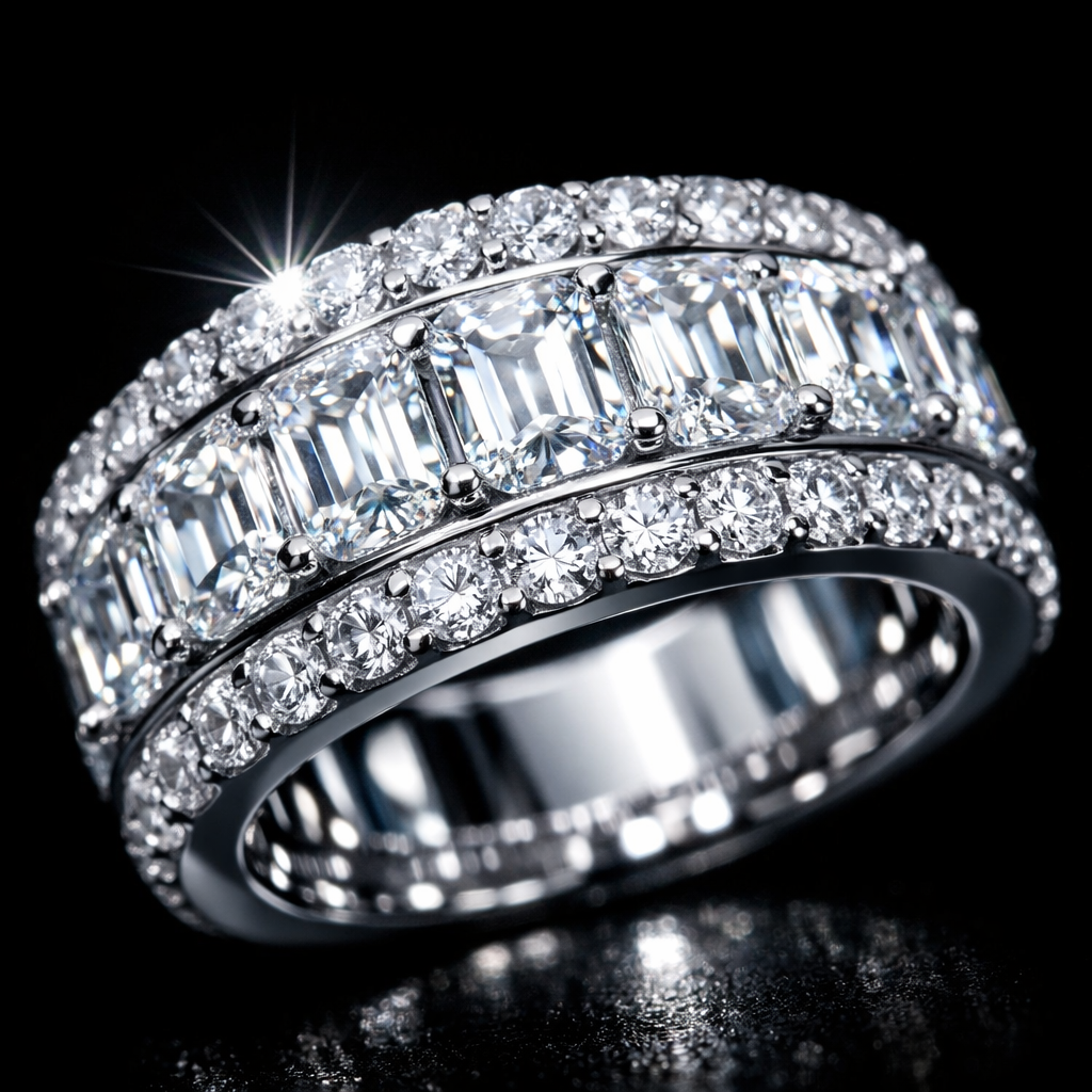 Moissanite Iced Ring - close-up