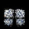 1 CTW Moissanite Stud Earrings - Sterling Silver