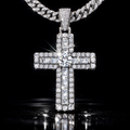 Moissanite Cross Pendant Necklace - 4mm