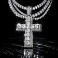 Layered Moissanite Cross Pendant