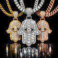 Moissanite Hamsa Pendant Necklace