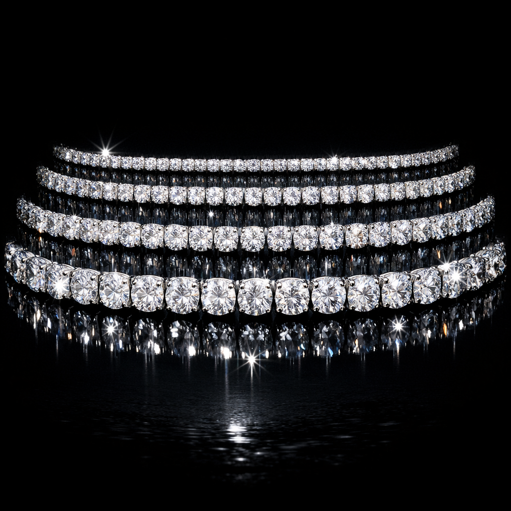 Moissanite Tennis Chain - 2mm, 3mm, 4mm, 5mm