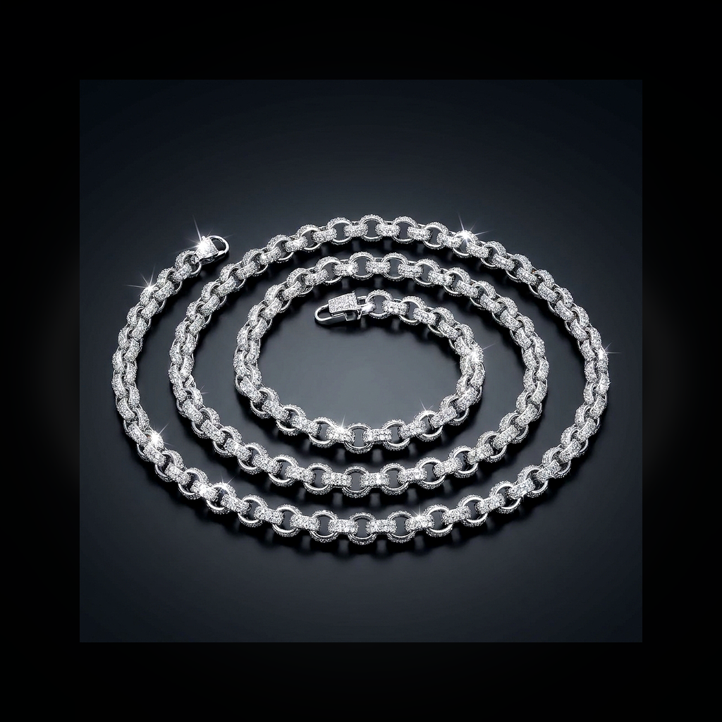 Iced Rolo Chain Necklace - lifestyle
