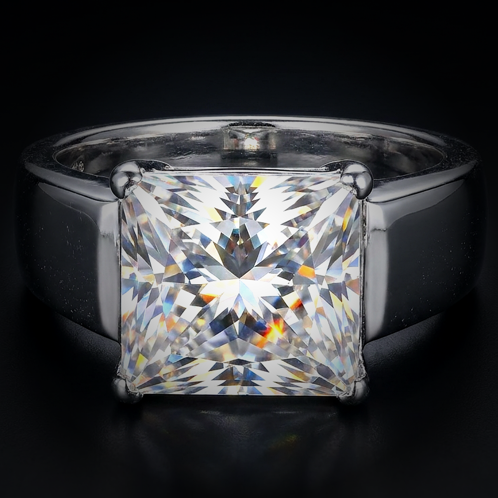 Moissanite Princess Cut Ring - close-up