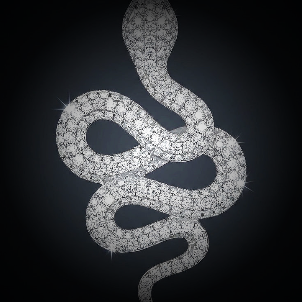Iced Cobra Pendant - close-up