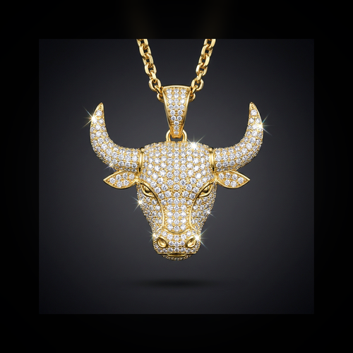 Iced Bull Pendant - lifestyle