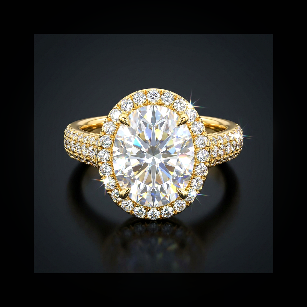 Moissanite Oval Cut Ring - lifestyle