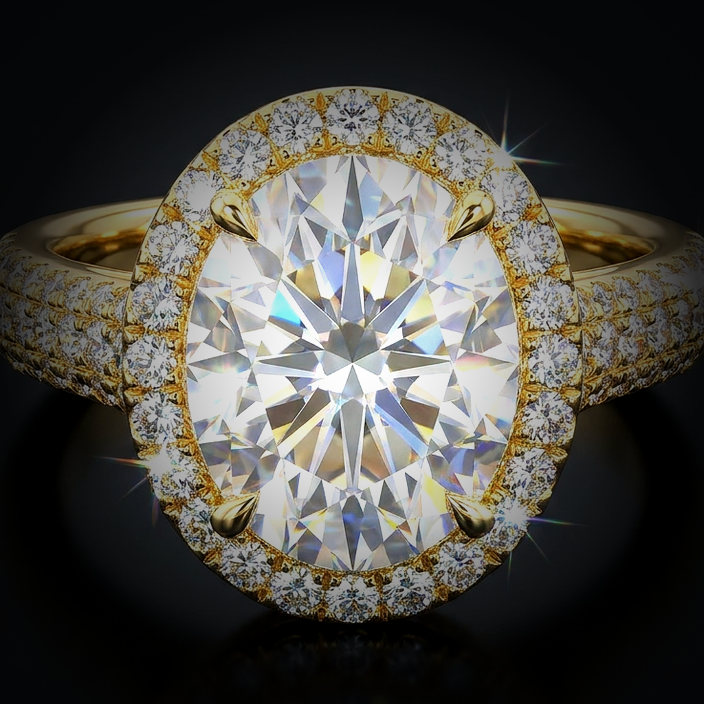 Moissanite Oval Cut Ring - close-up