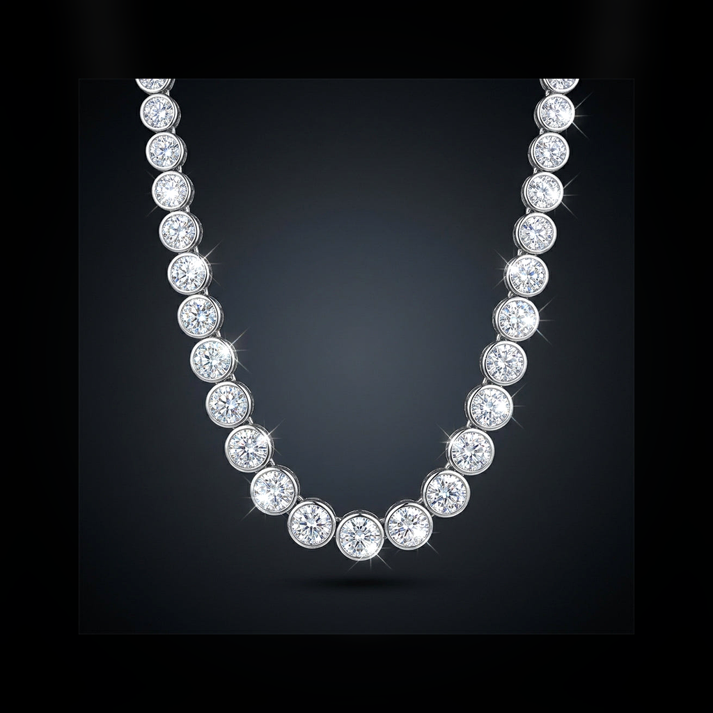 Iced Bezel Tennis Necklace - lifestyle