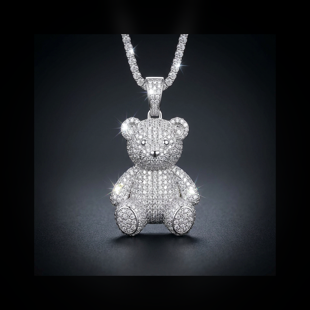 Iced Teddy Bear Pendant - lifestyle