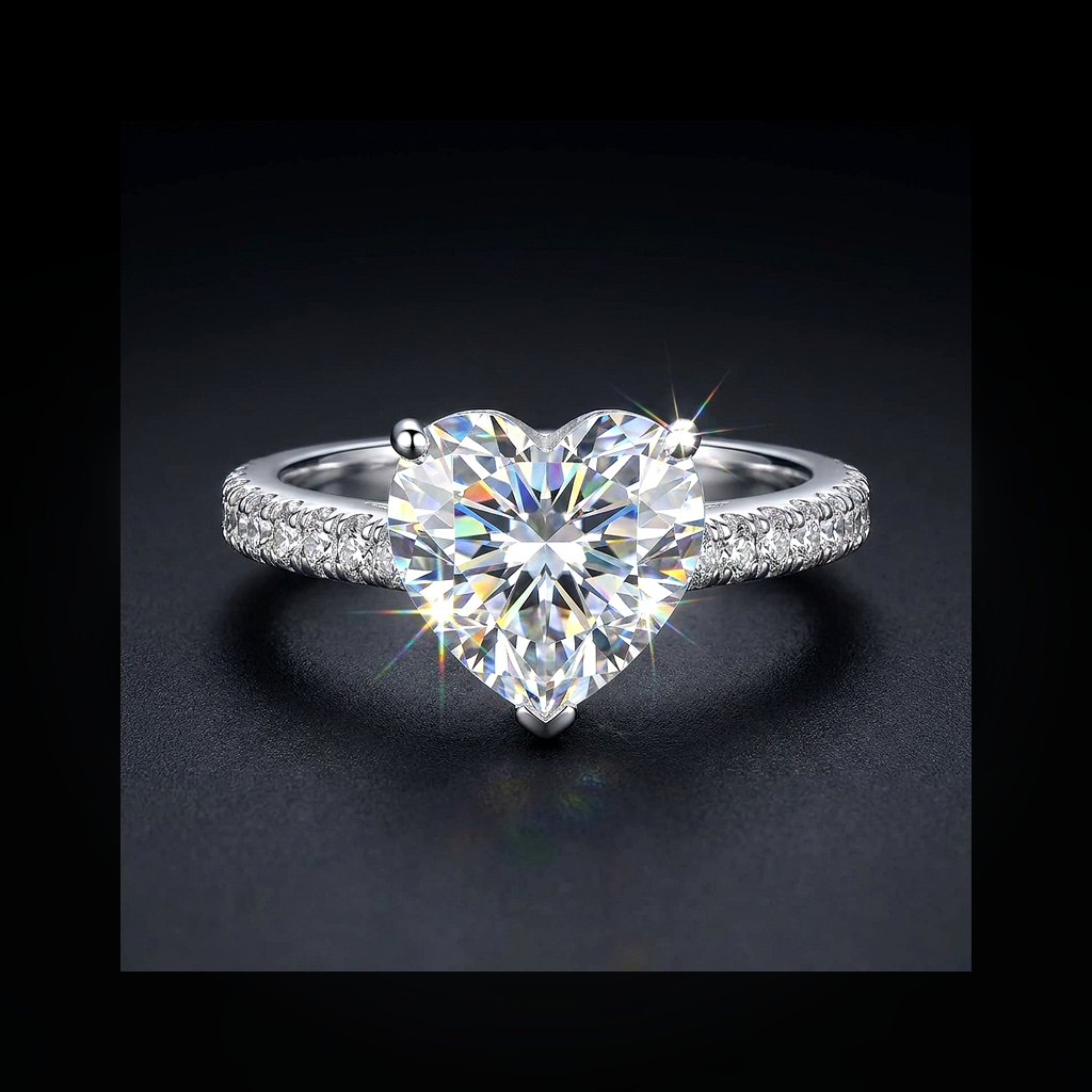 Moissanite Heart Cut Ring - lifestyle