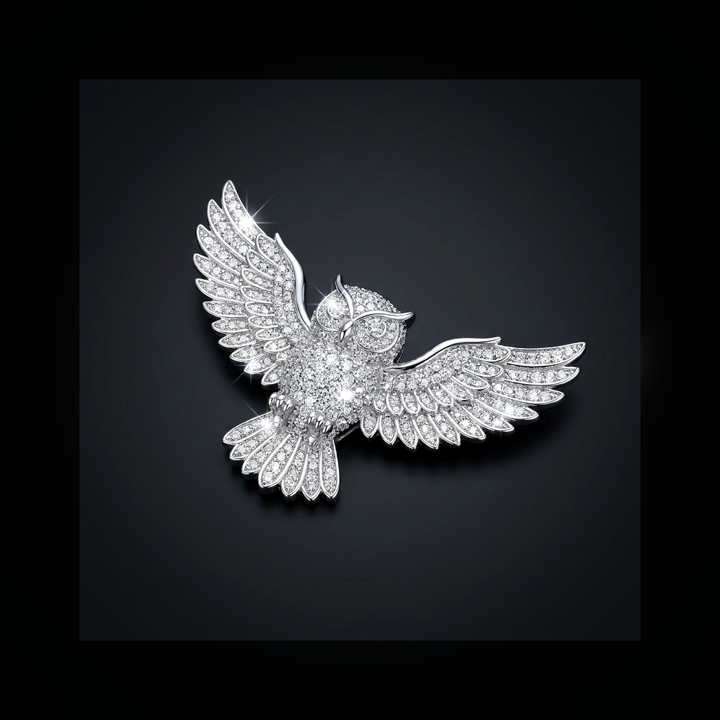 Iced Owl Pendant - lifestyle