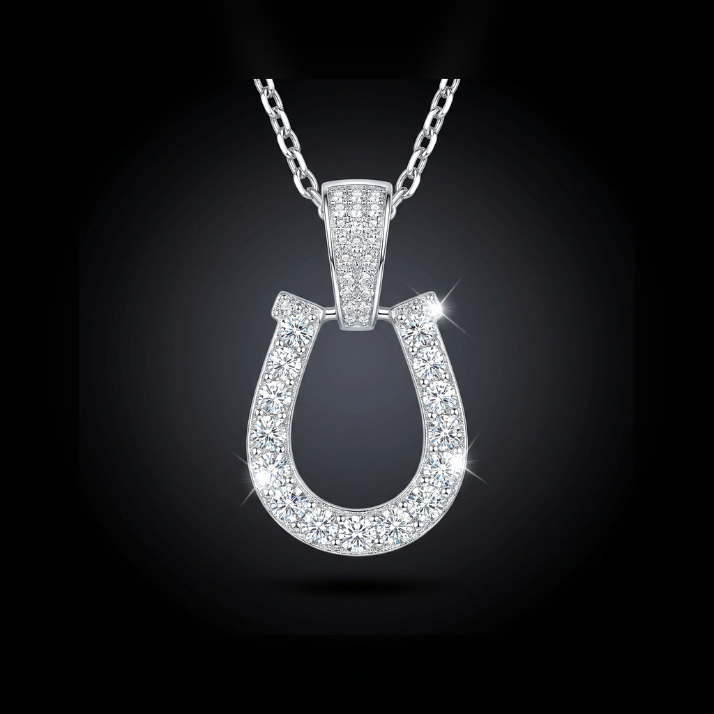 Iced Horseshoe Pendant - lifestyle