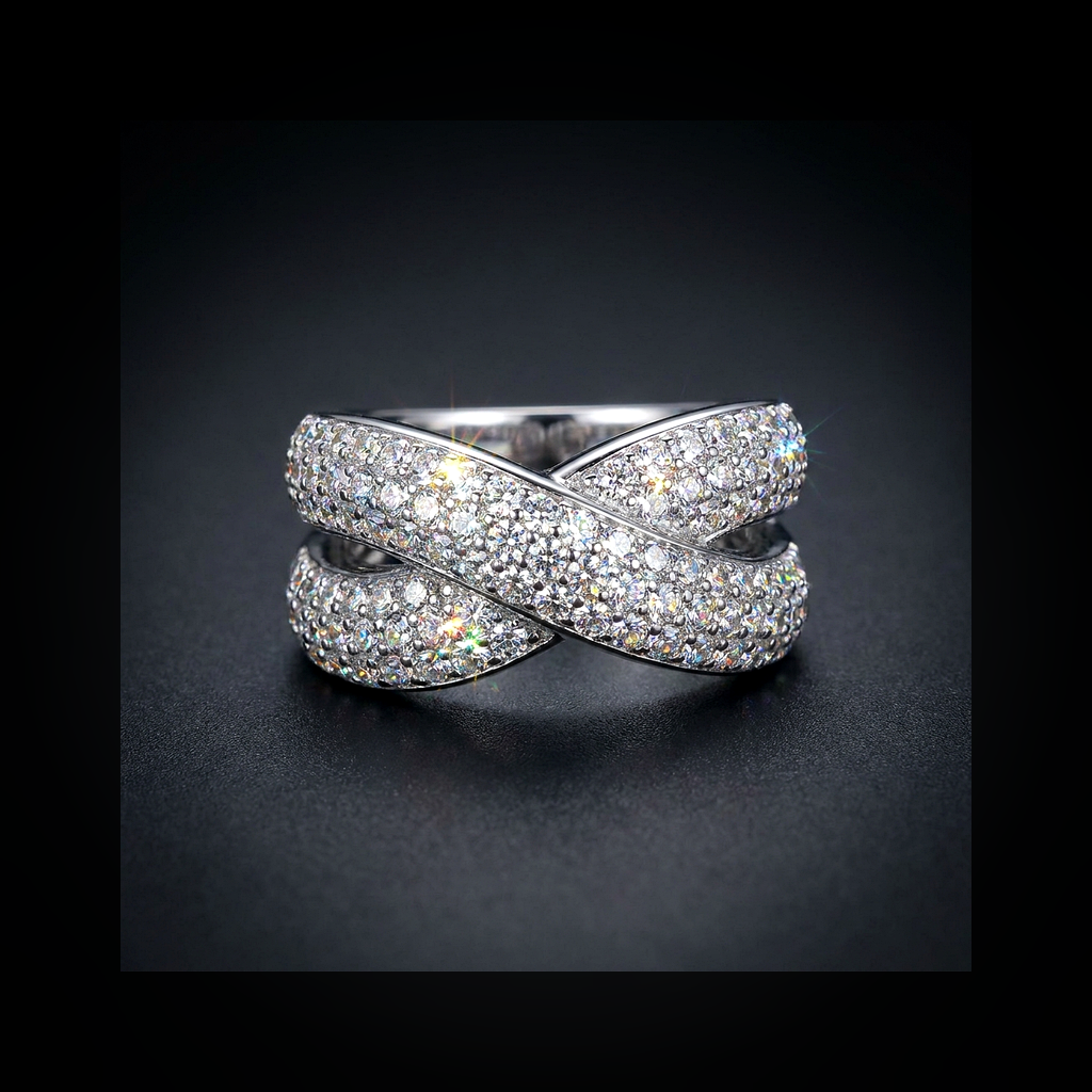 Moissanite Bypass Ring - lifestyle