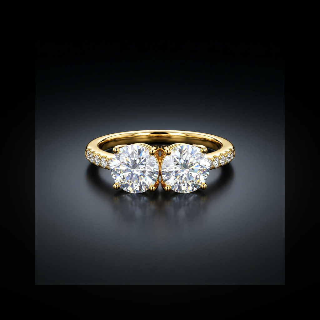 Moissanite Toi et Moi Ring - lifestyle