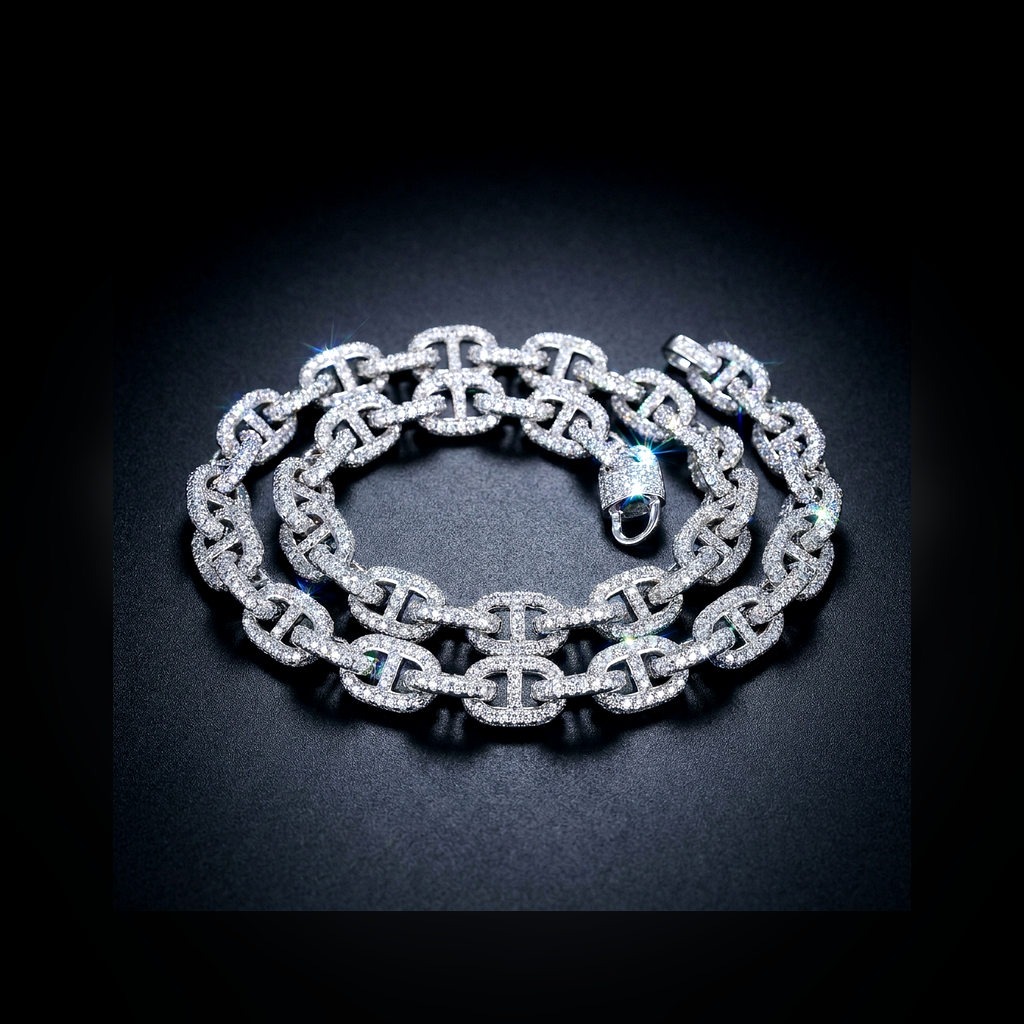 Iced Anchor Chain Necklace - lifestyle