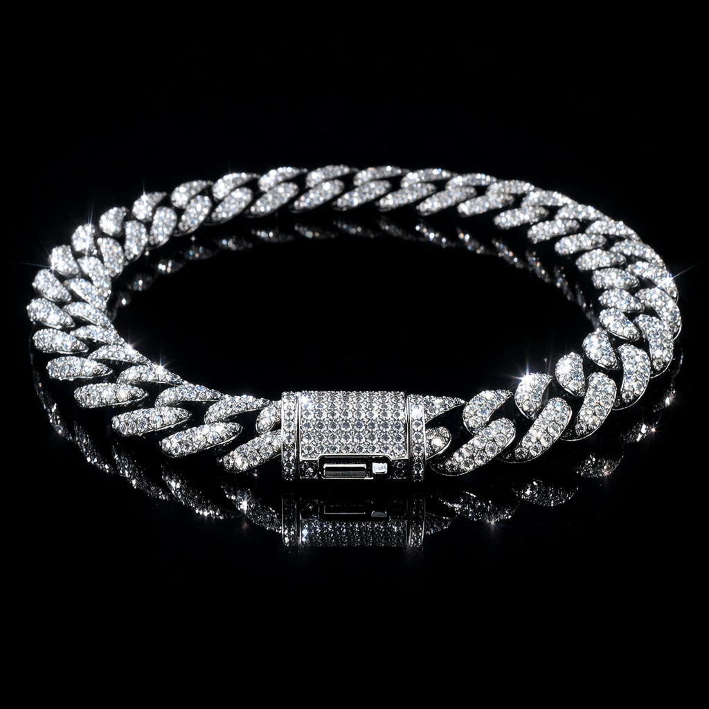 Iced Moissanite Cuban Chain - hero