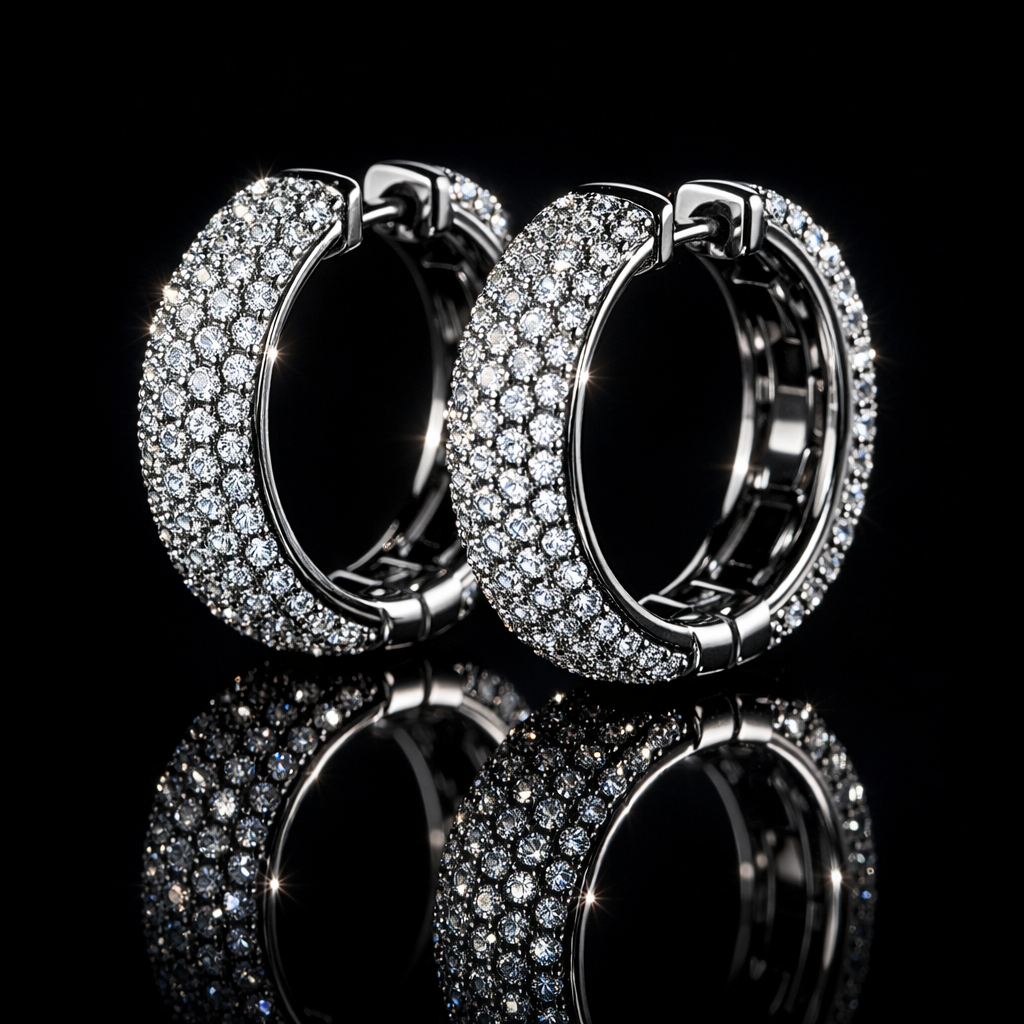 Iced Moissanite Hoops - hero