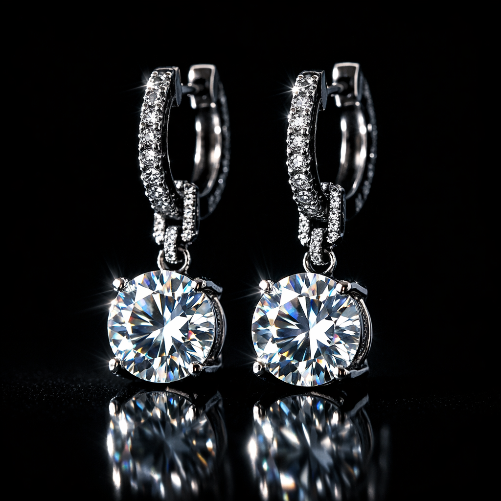 Moissanite Drop Earrings - hero