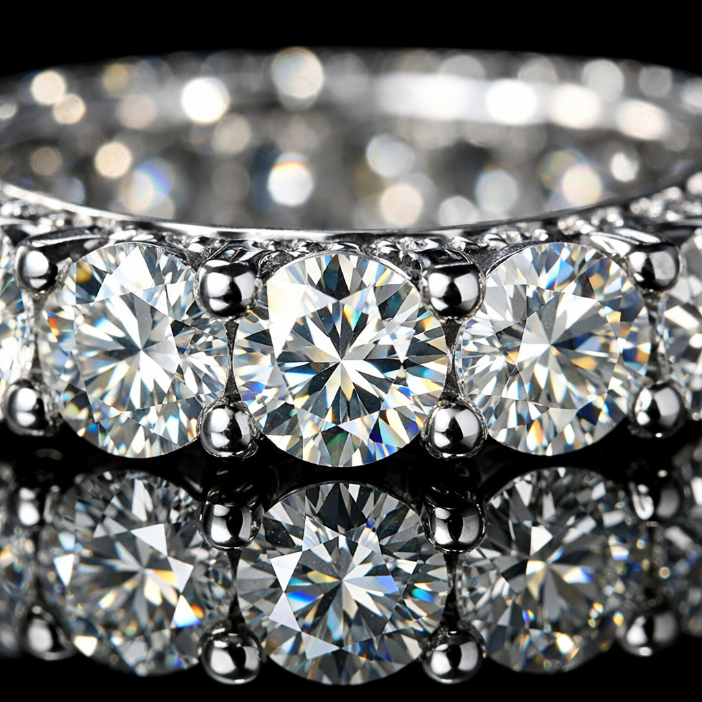 Moissanite Eternity Band - macro