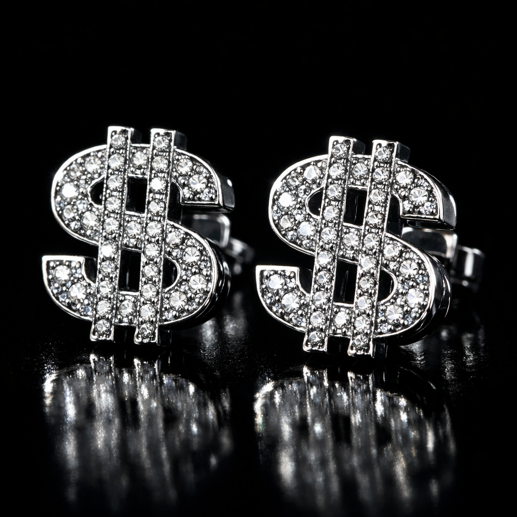 Iced Dollar Stud - Style 1